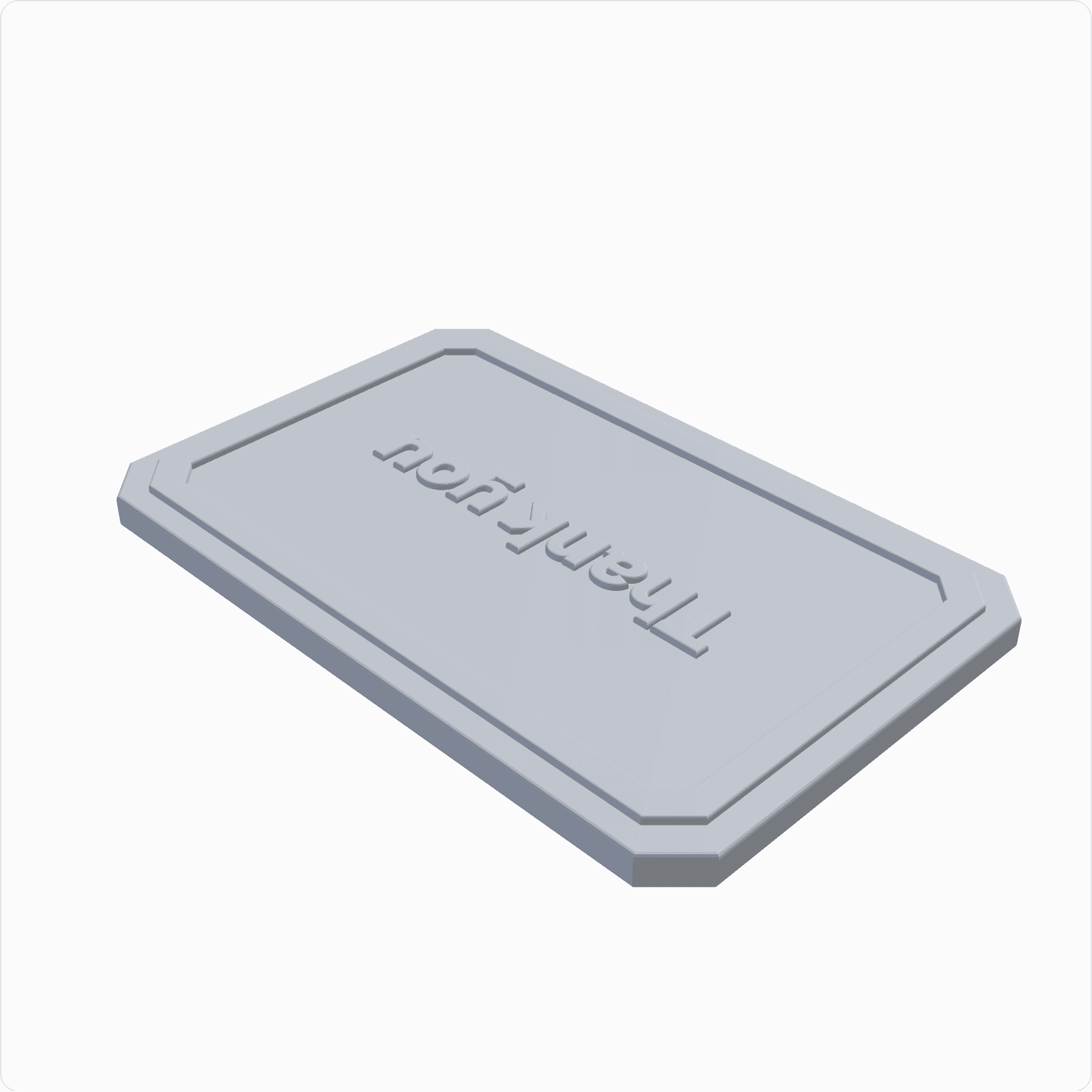 Gift message card, rendered