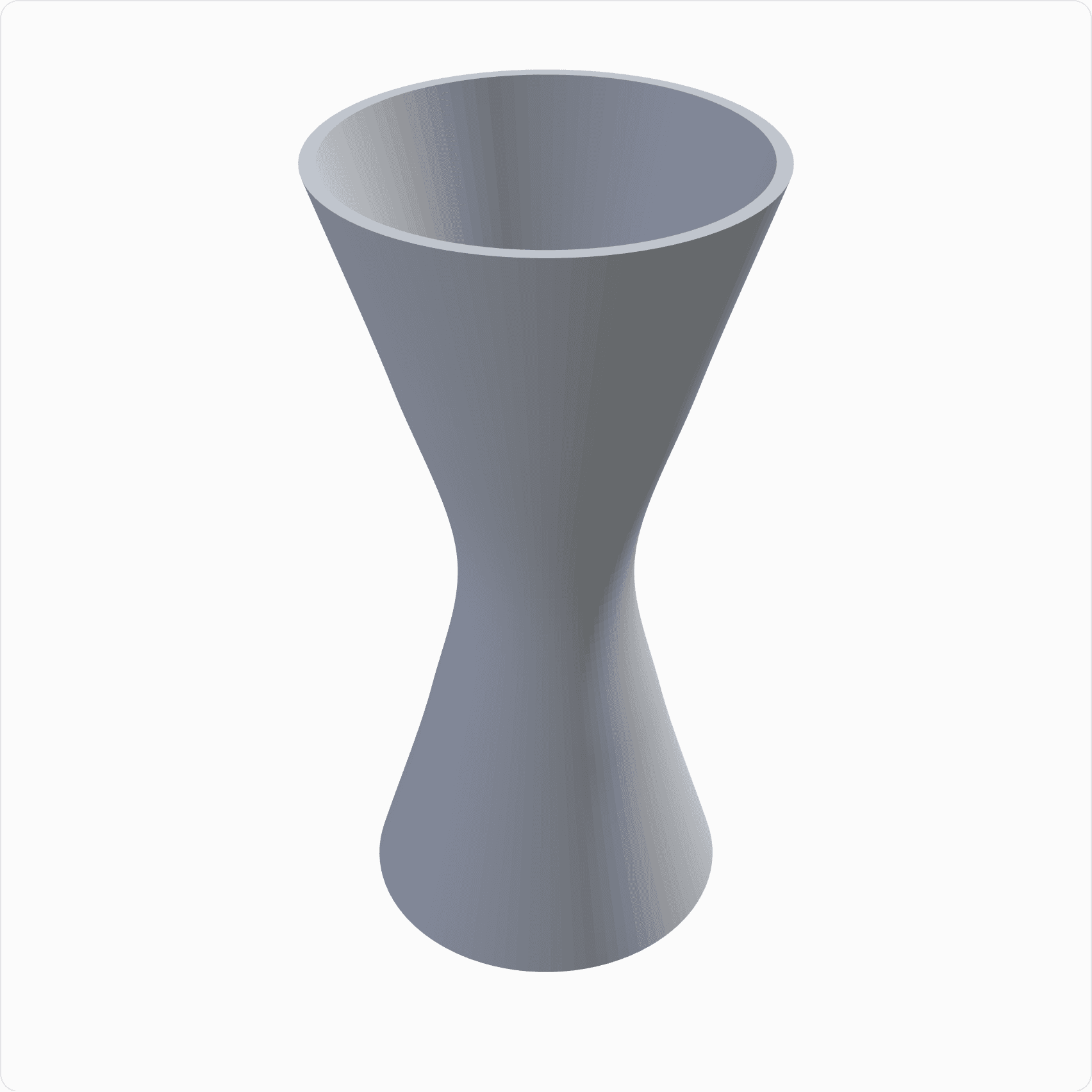 Hourglass vase, rendered