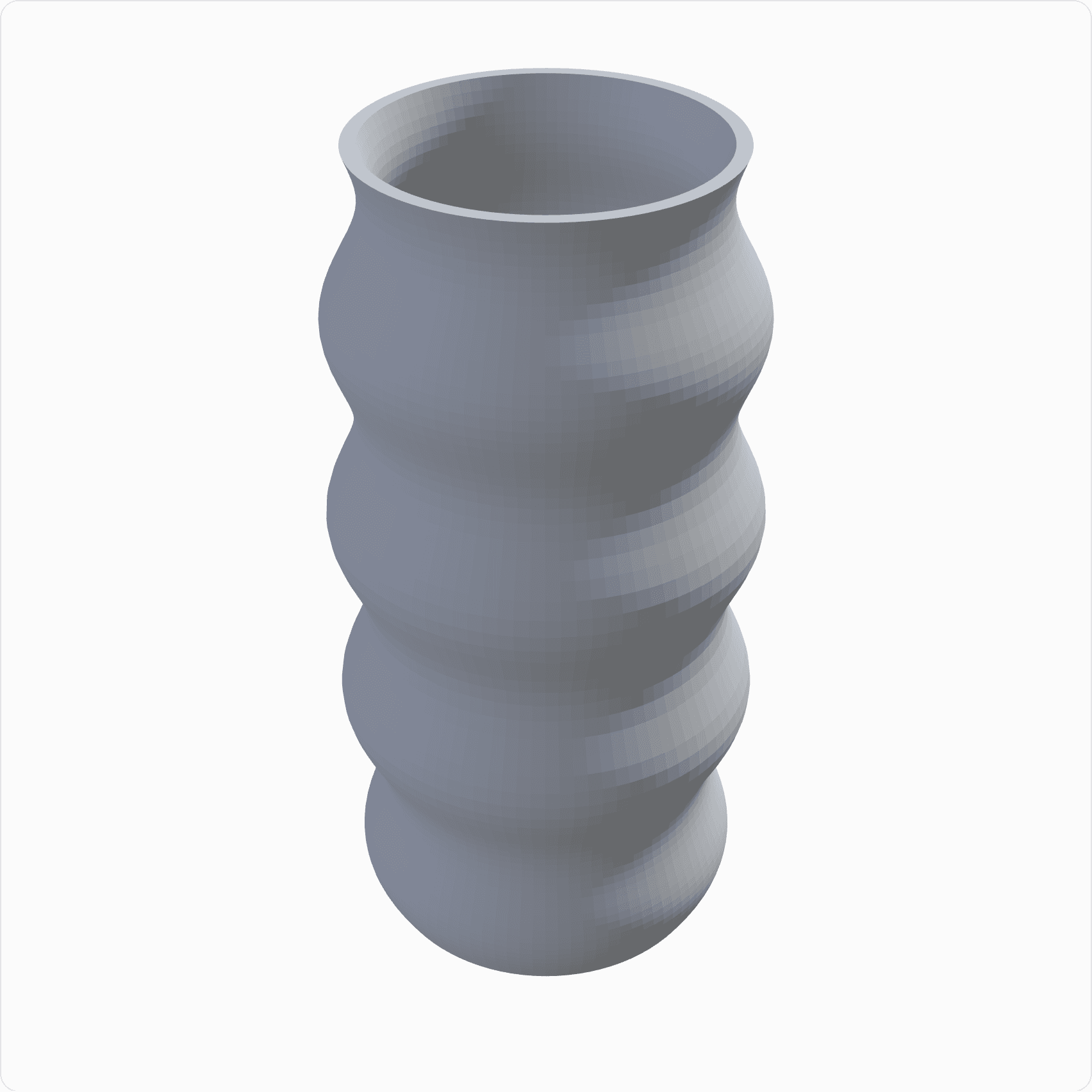 Wave rim vase, rendered