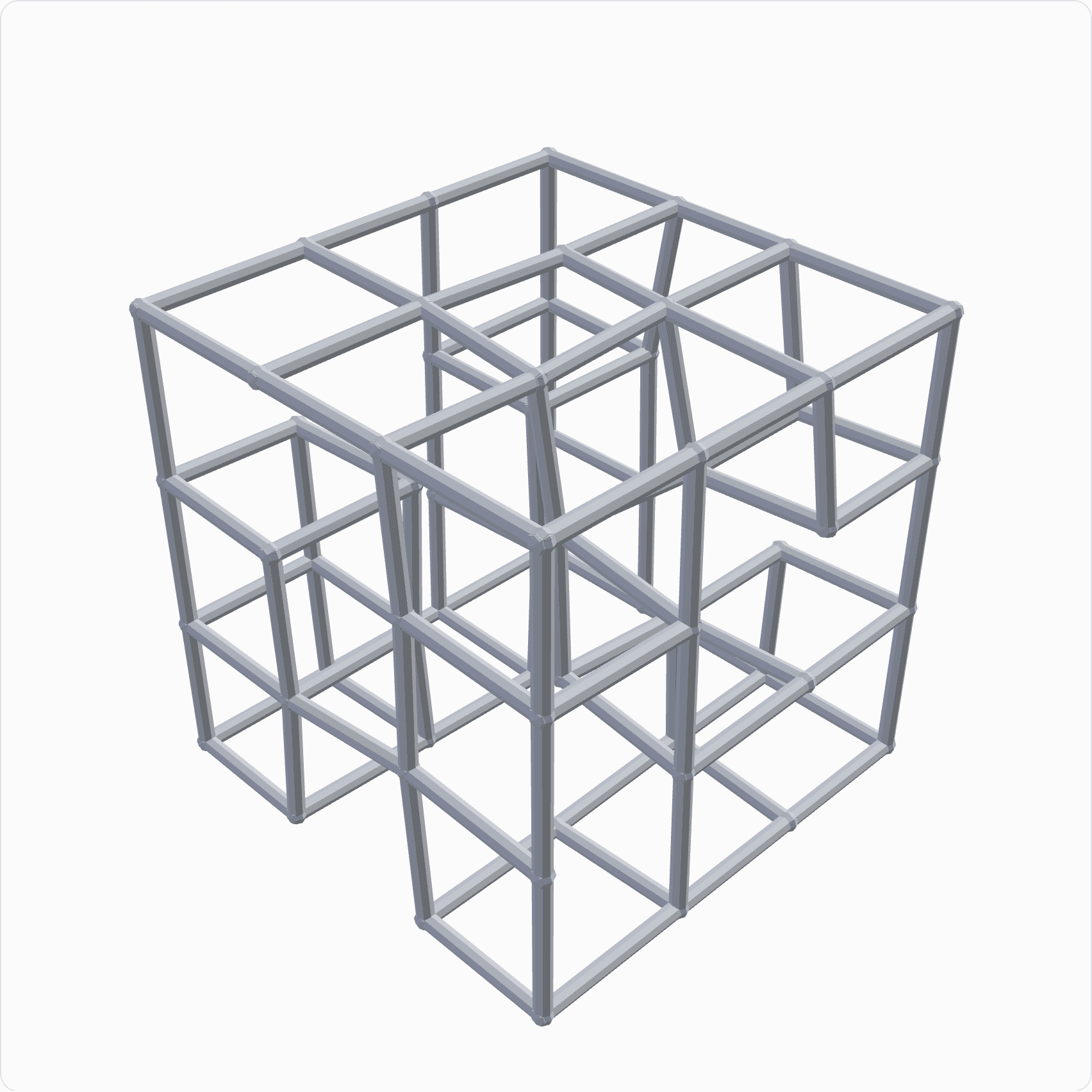 Lattice cube, rendered