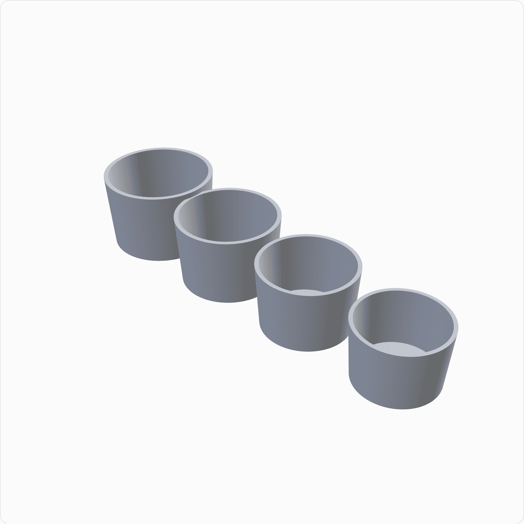 Stacking cups, rendered