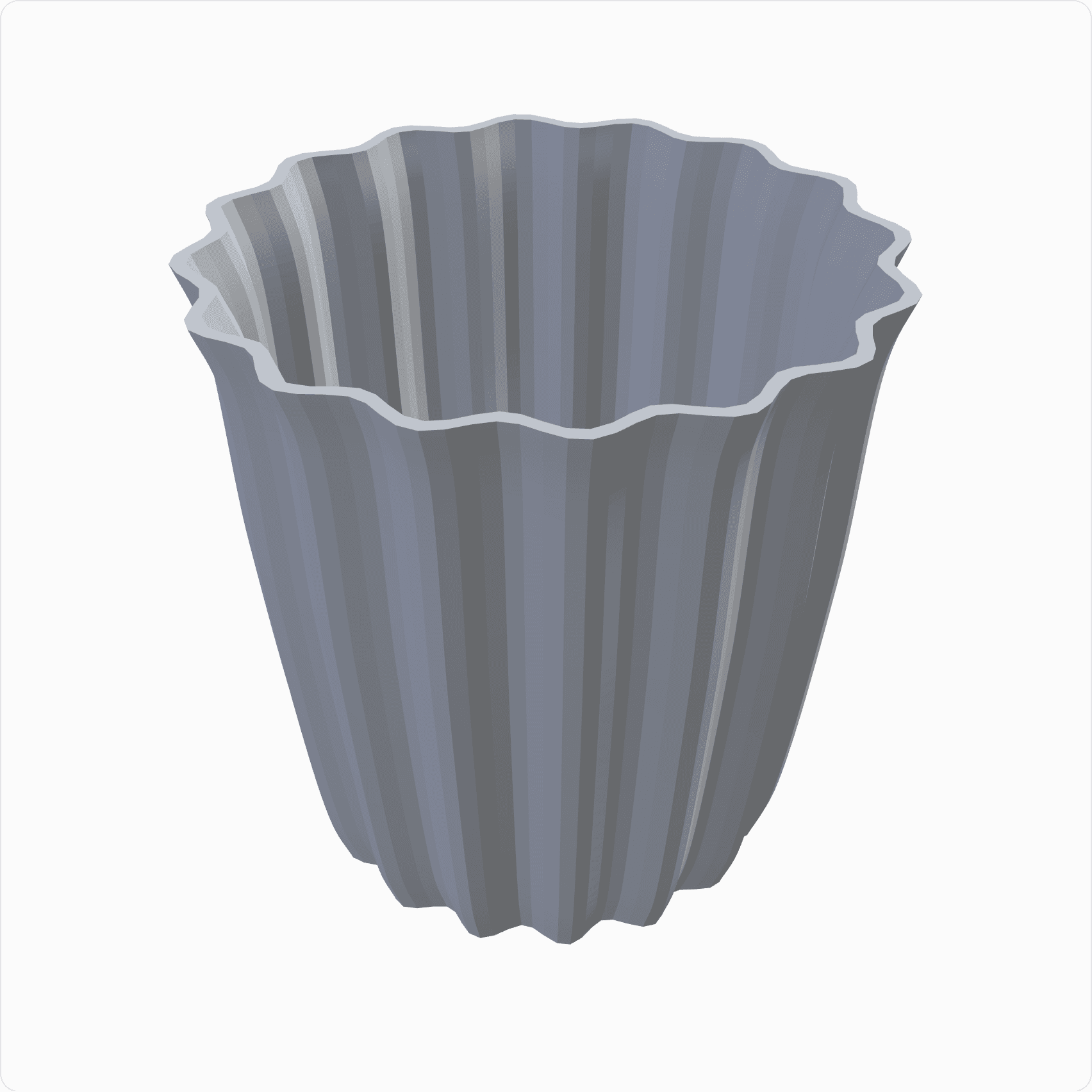 Fluted planter, rendered