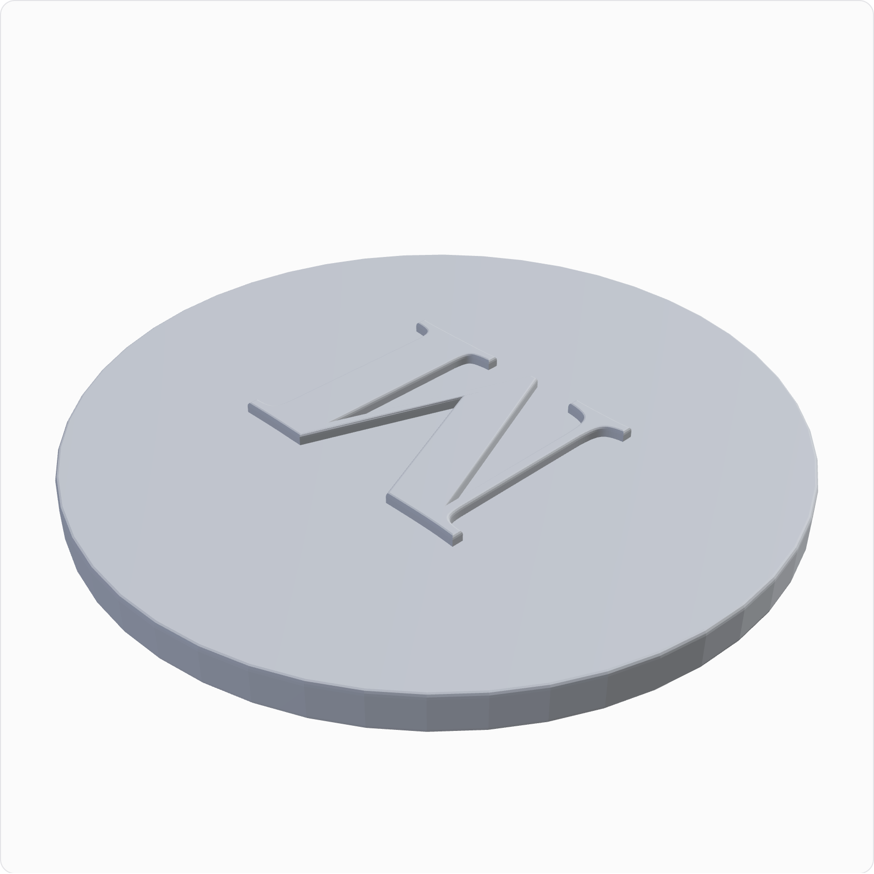 Monogram coaster, rendered