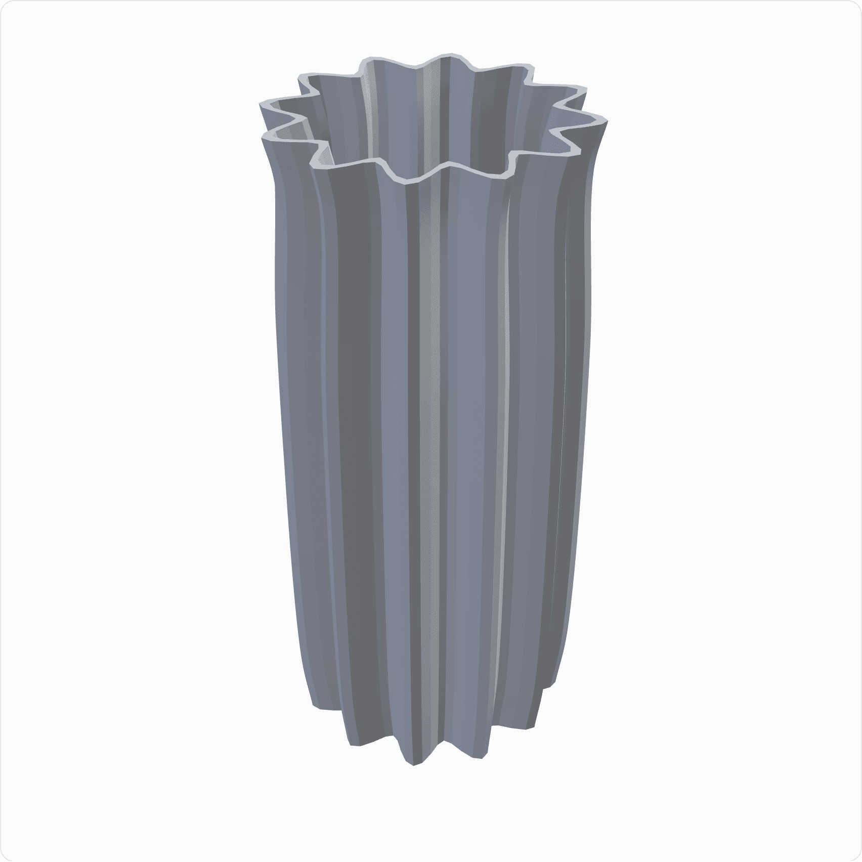 Fluted column vase, rendered
